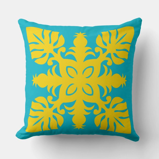 MODERN HAWAÏAN QUILT PILLOW-ananas Kussen (Voorkant)