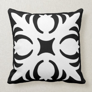 Modern HAWAII QUILT PILLOW - GUAVA zwart-wit Kussen