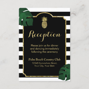 Modern Hawaiian Gold Pineapple Weddenschap Informatiekaartje