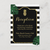 Modern Hawaiian Gold Pineapple Weddenschap Informatiekaartje (Voorkant)