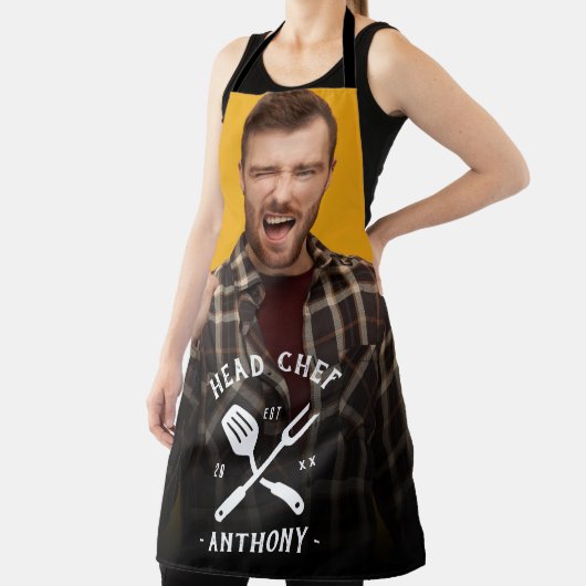 Modern Head Chef Cool Name Mannen Apron Schort (Insitu)