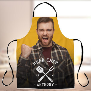 Modern Head Chef Cool Name Mannen Apron Schort