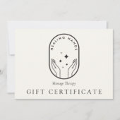Modern Healing Hands Logo Ivory Gift Certificate Notitiekaartje (Voorkant)