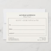 Modern Healing Hands Logo Ivory Gift Certificate Notitiekaartje (Achterkant)