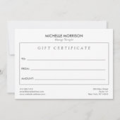 Modern Healing Hands Massage Therapy Gift Card Notitiekaartje (Achterkant)