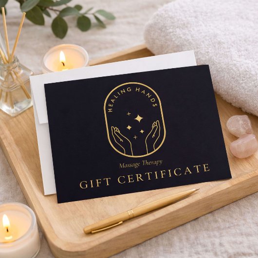 Modern Healing Hands Massage Therapy Gift Card Notitiekaartje