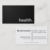 Modern Health Professional - Zwarte textuur Visitekaartje (Voorkant / Achterkant)