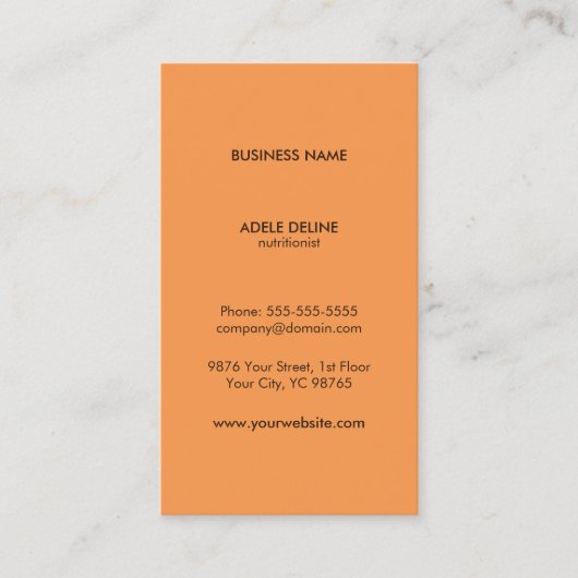 Modern Health Seeds Voedingsdeskundige Visitekaartje (Voorkant)