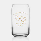 Modern Heart 10th Wedding Anniversary Personalized Blikvorm Glas (Voorkant)