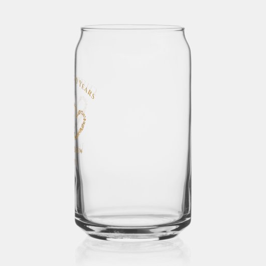Modern Heart 10th Wedding Anniversary Personalized Blikvorm Glas (Links)