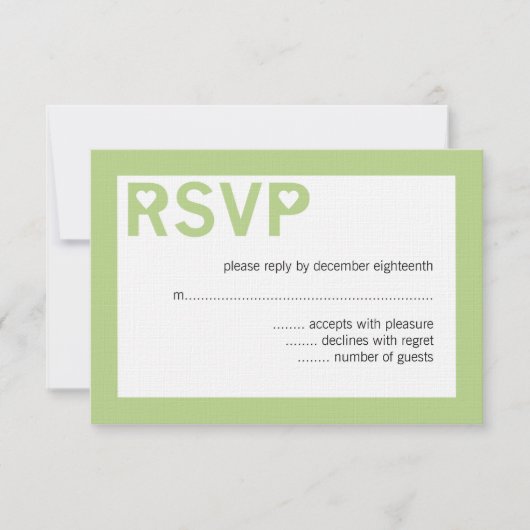 Modern Heart Ampersand Wedding RSVP-kaarten RSVP Kaartje (Voorkant)