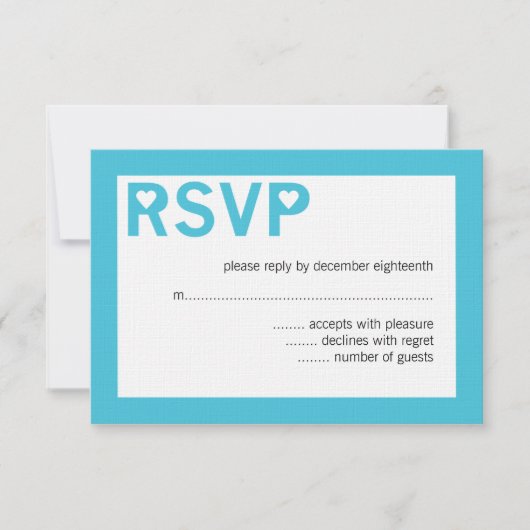 Modern Heart Ampersand Wedding RSVP-kaarten RSVP Kaartje (Voorkant)