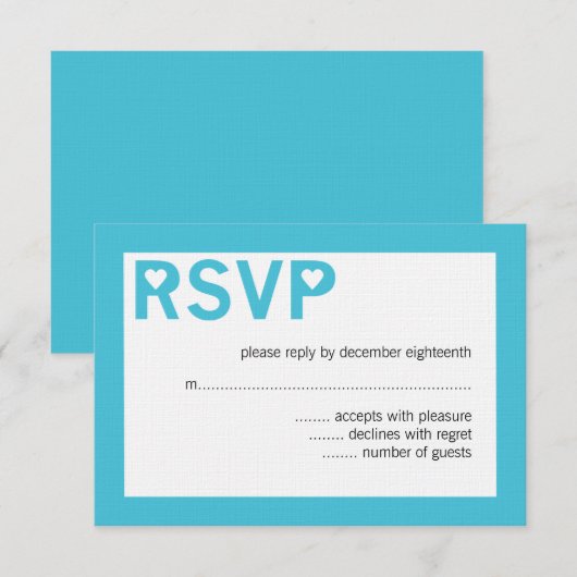Modern Heart Ampersand Wedding RSVP-kaarten RSVP Kaartje (Voorkant / Achterkant)