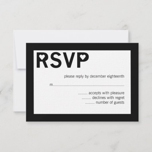 Modern Heart Ampersand Wedding RSVP-kaarten RSVP Kaartje (Voorkant)