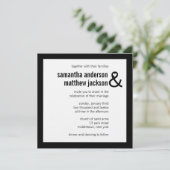 Modern Heart Ampersand Wedding Uitnodiging (Staand voorkant)