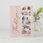 Modern Heart Baby shower Foto Dank je Kaart (Staand voorkant)