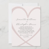 Modern Heart Blush Pink Wedding Kaart (Voorkant)