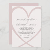 Modern Heart Blush Pink Wedding Kaart (Voorkant / Achterkant)