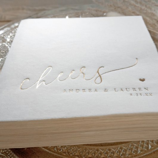 Modern Heart Cheers Wedding Folie Servetten