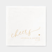 Modern Heart Cheers Wedding Folie Servetten (Voorkant)