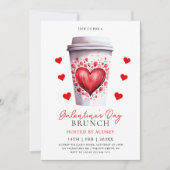 Modern Heart Coffee Valentijnse  Galentines Party Kaart (Voorkant)