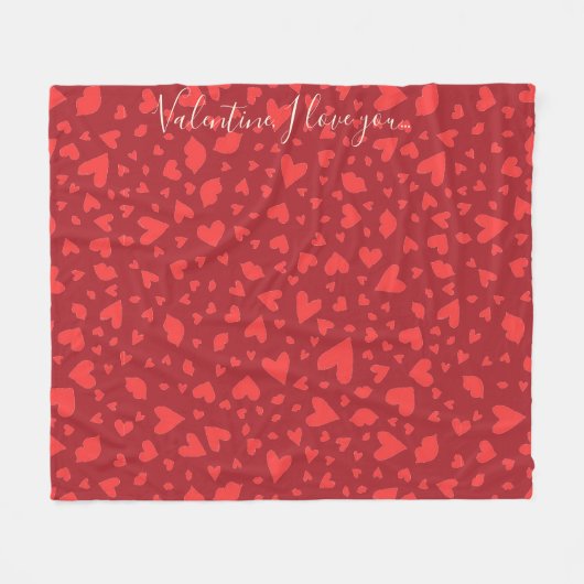 Modern Heart Confetti - Gepersonaliseerd Fleece Deken (Voorkant (Horizontaal))