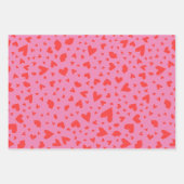 Modern Heart Confetti Valentijnse Trio Inpakpapier Vel (Voorkant)