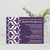 Modern Heart Fleur de Lis Bridal Shower Kaart (Staand voorkant)