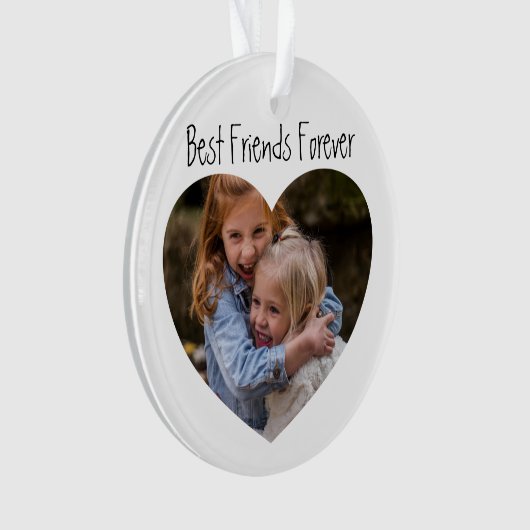 Modern Heart Foto Bestie Kerstmis Ornament (voorkant)