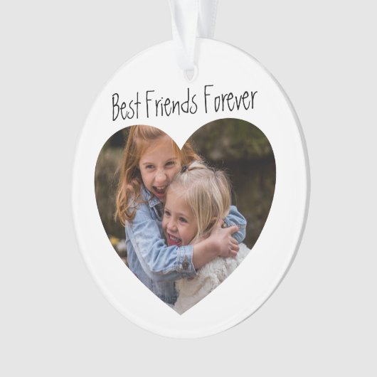 Modern Heart Foto Bestie Kerstmis Ornament (voorkant)