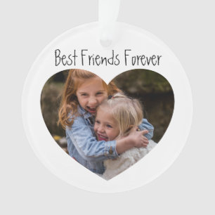 Modern Heart Foto Bestie Kerstmis Ornament
