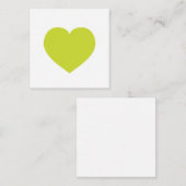 Modern Heart Gift Label Love Note Lime Green Notitiekaartje (Voorkant / Achterkant)
