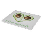 Modern Heart Green I Love Avocado Quote Snijplank (Hoek)