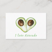 Modern Heart Green I Love Avocado Quote Visitekaartje (Voorkant)