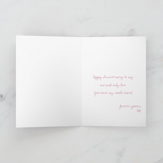 Modern Heart Jubileum Kaart (Binnen)