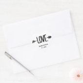 Modern Heart LOVE Pijl Wit Huwelijkszegels Hart Sticker (Envelop)