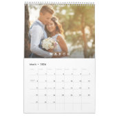 Modern Heart Minimal Custom Family Photo Grid Kalender (Mar 2026)