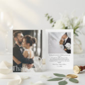 Modern Heart Minimalist Photo Wedding Bedankkaart