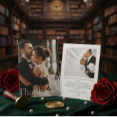 Modern Heart Minimalist Photo Wedding Bedankkaart