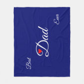 Modern Heart Pa op Royal Blue Fleece Deken (Voorkant)