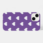 Modern Heart Pattern Paars White iPhone Hoesje (Achterkant horizontaal)