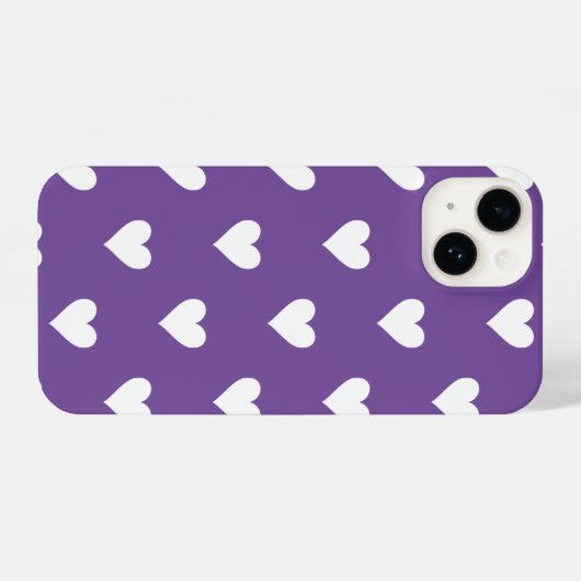 Modern Heart Pattern Paars White iPhone Hoesje (Achterkant horizontaal)