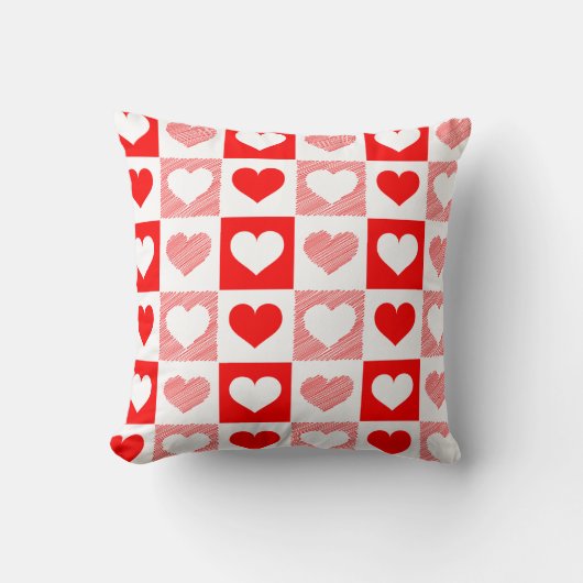 Modern Heart Pattern Throw Pillow - Romantic Kussen (Voorkant)