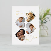 Modern Heart Photo Collage Folie Feestdagenkaart (Staand Voorkant)