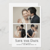 Modern Heart Photo Collage grid wedding Bedankkaart (Voorkant / Achterkant)