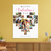 Modern Heart Photo Collage Valentijnsdag Gift Canvas Afdruk (Insitu (Woonkamer))