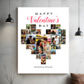 Modern Heart Photo Collage Valentijnsdag Gift Canvas Afdruk