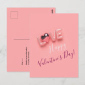 MODERN  HEART PINK VALENTINES DAY   BRIEFKAART (Voorkant / Achterkant)