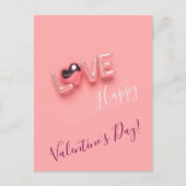  MODERN  HEART PINK VALENTINES DAY   BRIEFKAART (Voorkant)