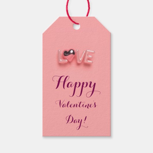  MODERN  HEART PINK VALENTINES DAY   CADEAULABEL (Voorkant)
